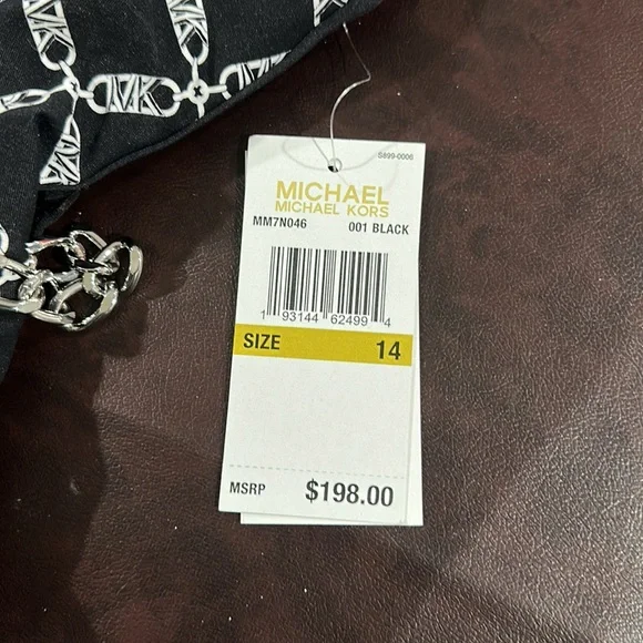 Michael Kors bathing-suit size 14 with silver chain belt - Picture 2 of 4